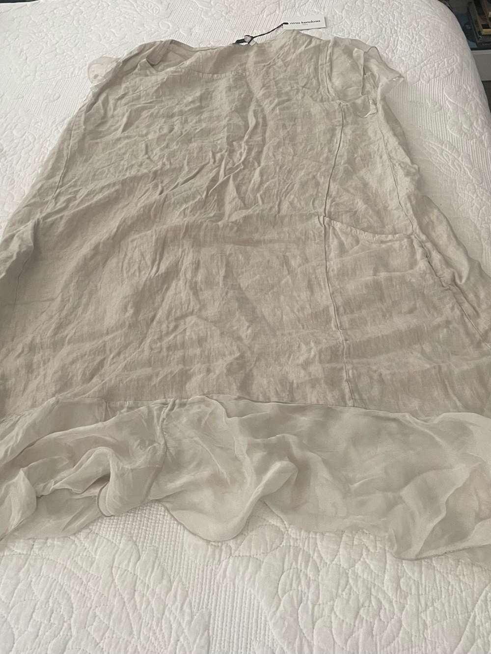 Light Beige Sheer Layered Dress
